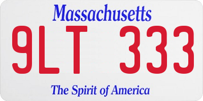 MA license plate 9LT333