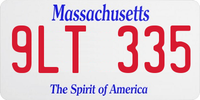 MA license plate 9LT335