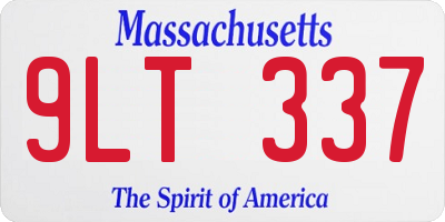 MA license plate 9LT337