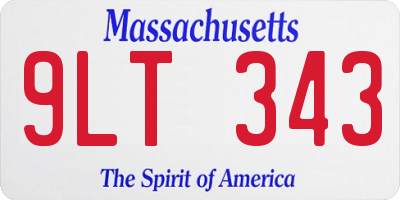 MA license plate 9LT343