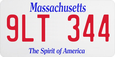 MA license plate 9LT344