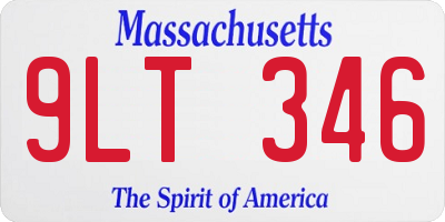 MA license plate 9LT346
