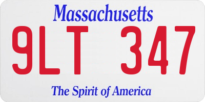 MA license plate 9LT347