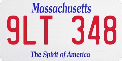 MA license plate 9LT348
