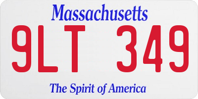 MA license plate 9LT349