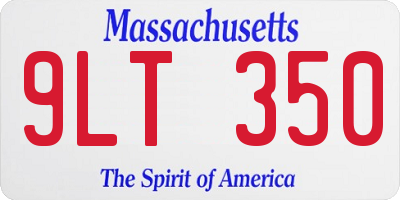 MA license plate 9LT350
