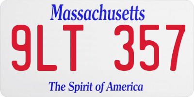 MA license plate 9LT357