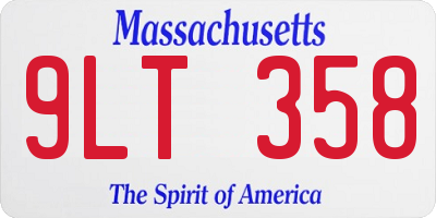 MA license plate 9LT358
