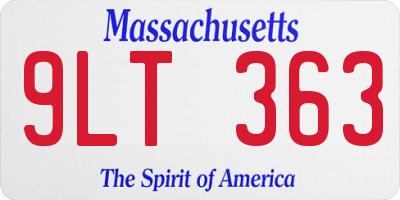MA license plate 9LT363