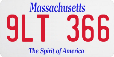 MA license plate 9LT366