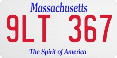 MA license plate 9LT367