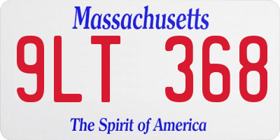 MA license plate 9LT368