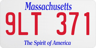 MA license plate 9LT371