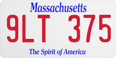 MA license plate 9LT375