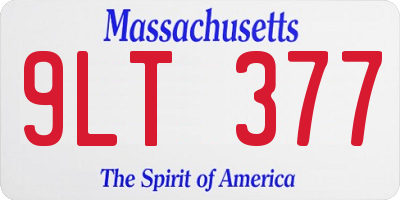 MA license plate 9LT377