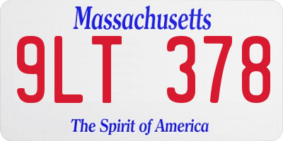 MA license plate 9LT378
