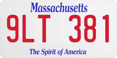 MA license plate 9LT381