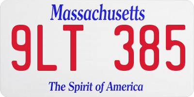 MA license plate 9LT385