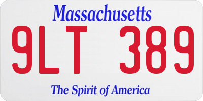 MA license plate 9LT389