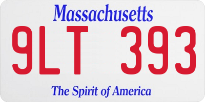 MA license plate 9LT393