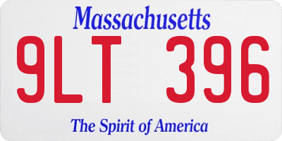 MA license plate 9LT396
