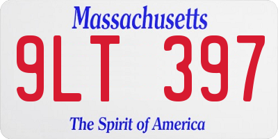 MA license plate 9LT397