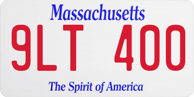 MA license plate 9LT400