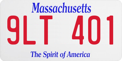 MA license plate 9LT401