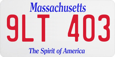 MA license plate 9LT403