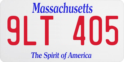 MA license plate 9LT405