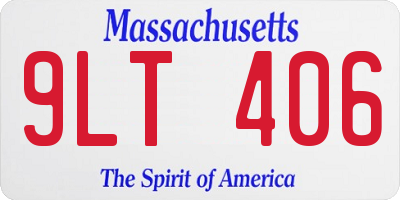 MA license plate 9LT406