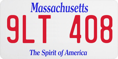 MA license plate 9LT408