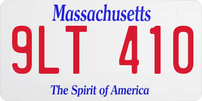 MA license plate 9LT410
