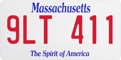 MA license plate 9LT411