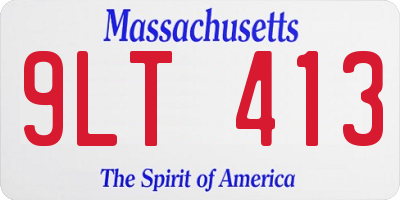 MA license plate 9LT413
