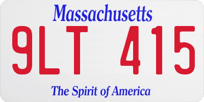 MA license plate 9LT415