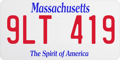 MA license plate 9LT419