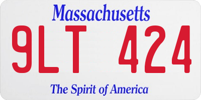 MA license plate 9LT424
