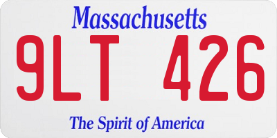 MA license plate 9LT426