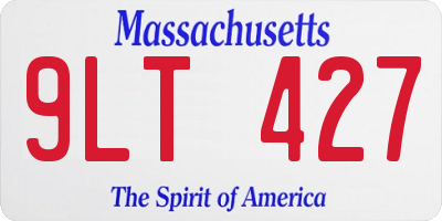 MA license plate 9LT427