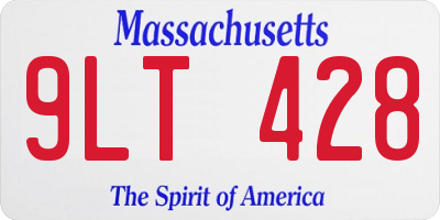 MA license plate 9LT428