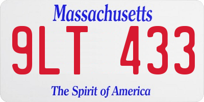 MA license plate 9LT433
