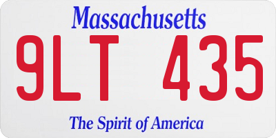 MA license plate 9LT435