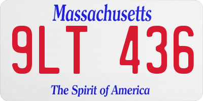 MA license plate 9LT436