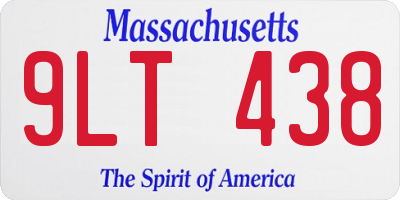 MA license plate 9LT438