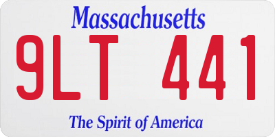 MA license plate 9LT441