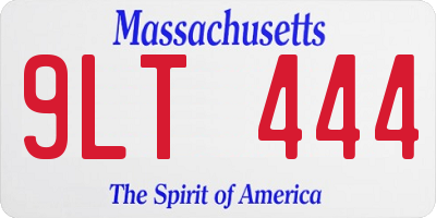 MA license plate 9LT444