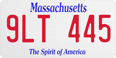 MA license plate 9LT445