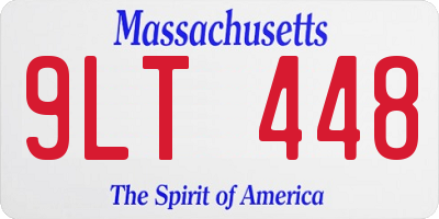 MA license plate 9LT448