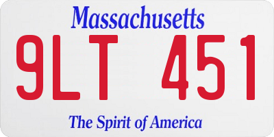 MA license plate 9LT451